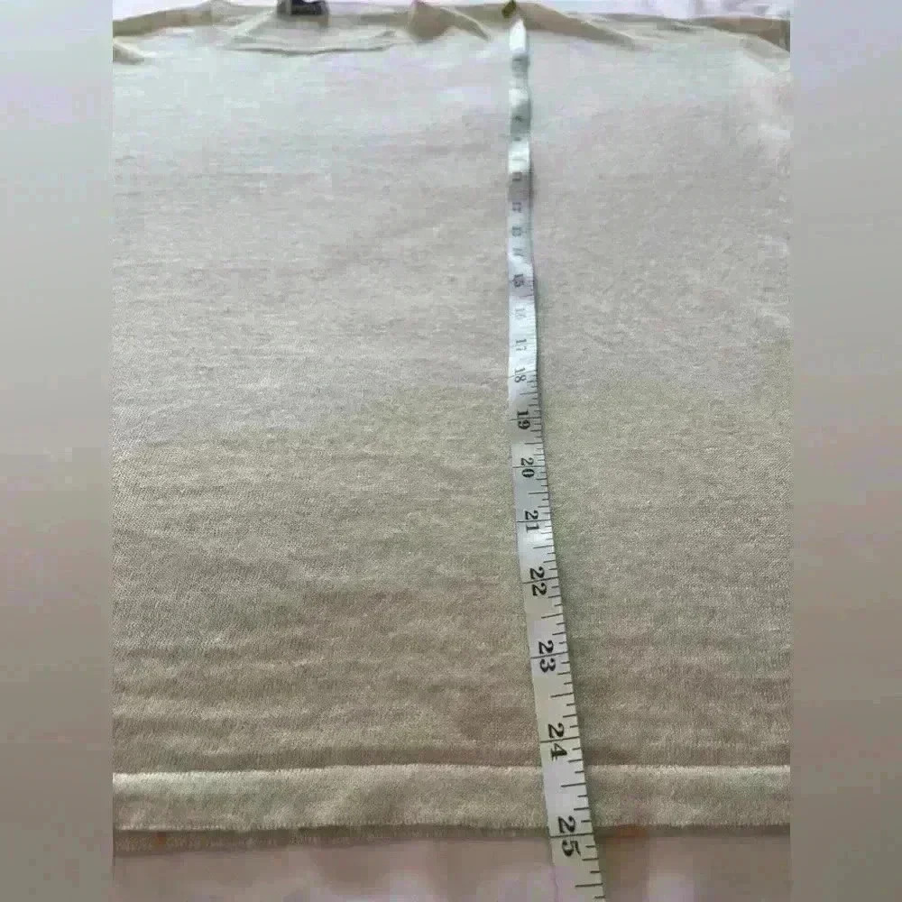 Base Milano Italy Lino Flax/Cotton Blend Long Sleeve Cream Top Women's 42 NWT - Picture 11 of 11